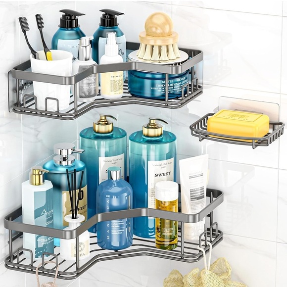 Stainless Steel Corner Shower Caddy Set - Picture 2 of 5